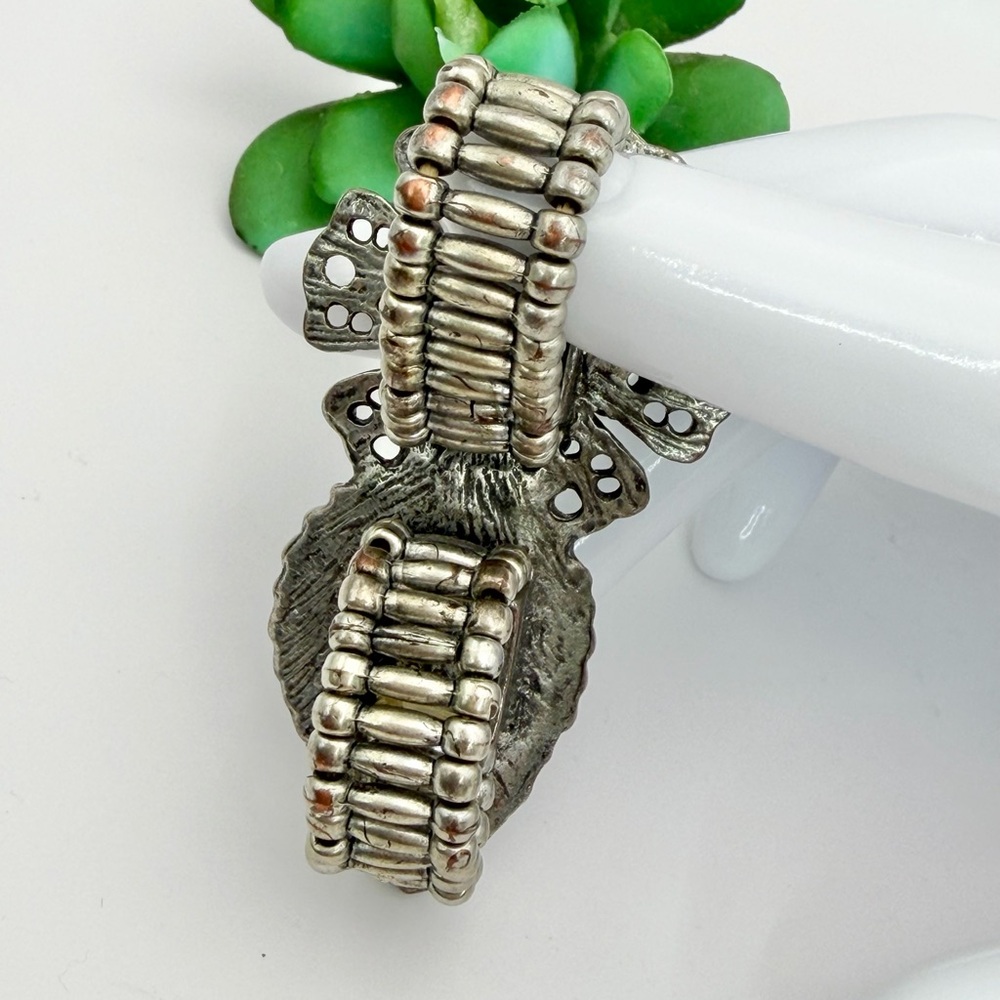 VINTAGE DOUBLE FLOWER RING - Picture 2 of 8